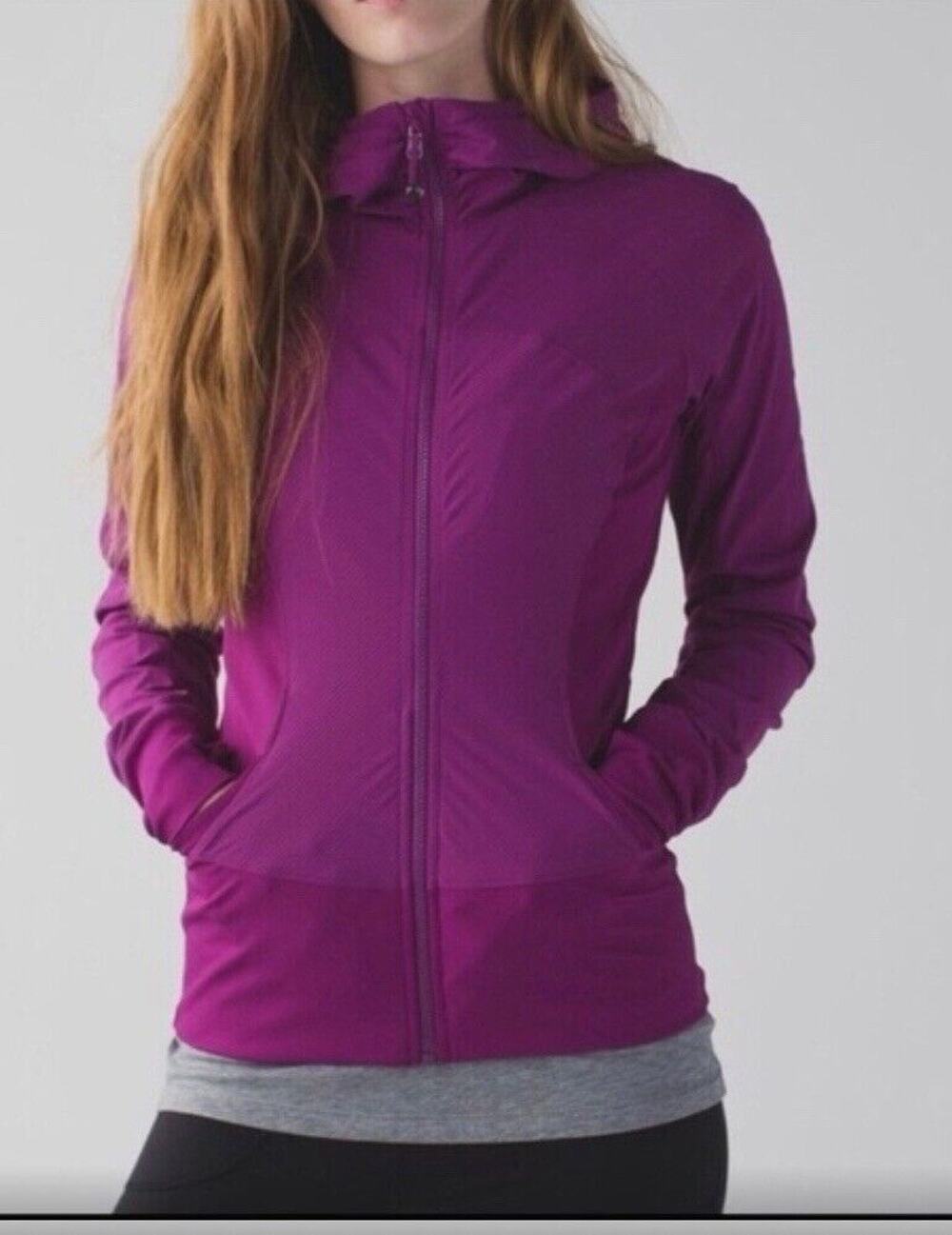 Lululemon Sz 2 In Flux Jacket Reversible Regal Plum Swift Reversible Hood READ